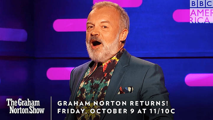 “The Graham Norton Show” Is Back In-Studio! BBC America’s Favorite Late-Night Host Returns with Full-Length Brand-New Episodes on Friday, October 9th on BBC America [VIDEO]