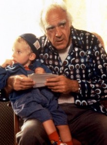 Abe Vigoda with Jason Schaller in LOOK WHO'S TALKING (1989) TriStar Pictures