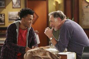 Starring Judd Hirsch (right) and Jermaine Fowler (left), SUPERIOR DONUTS follows the relationship between the gruff owner (Hirsch) of a small donut shop, his enterprising new young employee (Fowler) and their loyal patrons, in a quickly gentrifying Chicago neighborhood. Based on the play by Tracy Letts, the comedy also stars David Koechner, Maz Jobrani, Anna Baryshnikov, Darien Sills-Evans, Rell Battle and Katey Sagal. SUPERIOR DONUTS will air during the 2016-2017 season on the CBS Television Network. Photo: Michael Yarish/CBS ©2016 CBS Broadcasting, Inc. All Rights Reserved