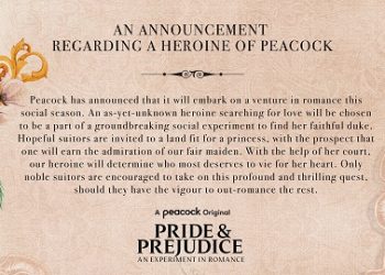 Peacock Embarks on a Regency-Style Quest for Love with New Dating Series “Pride & Prejudice: An Experiment in Romance”