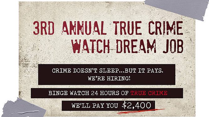 Would You Watch 24 hours of True Crime to Earn $2,400?