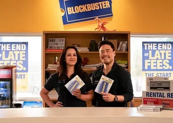 First Look at Randall Park & Melissa Fumero on Set of Netflix’s New Comedy Series “Blockbuster”