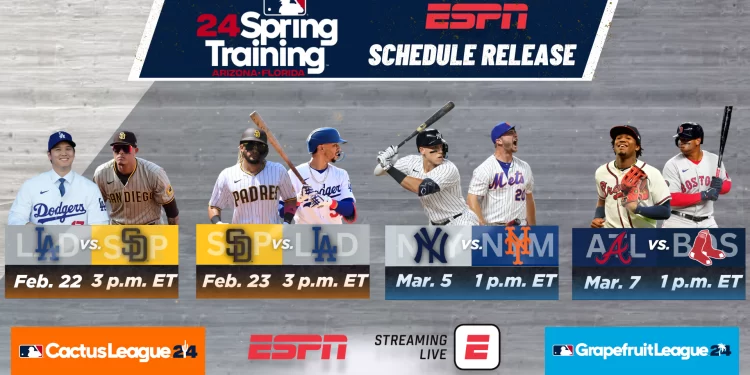Baseball Returns! ESPN and ESPN+ Combine to Carry Ten 2024 MLB Spring Training Games Beginning February 22