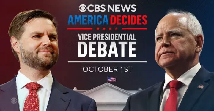 CBS News Announces Vice Presidential Debate Between Sen. JD Vance and Gov. Tim Walz October 1 in New York – on CBS, CBS News 24/7 and Paramount+
