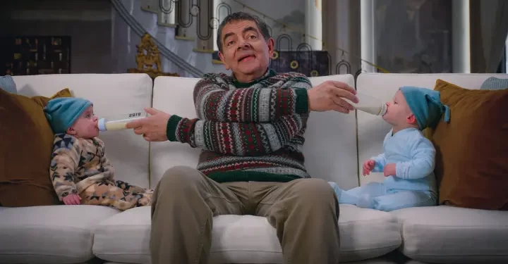 Silent Night? Not Likely. Rowan Atkinson Returns in “Man vs. Baby”